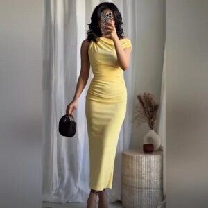 ZARA ASYMMETRIC MIDI DRESS